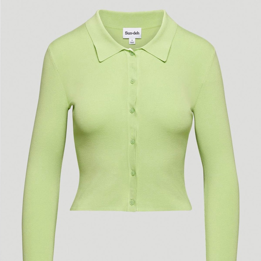 Aritzia/Sunday Best Cece Light Green Cardigan